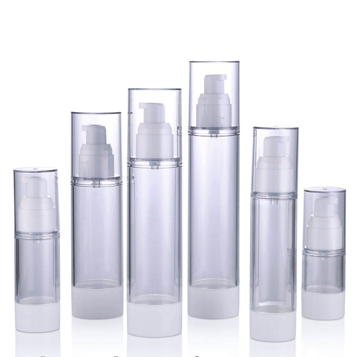 15ml 30ml 50ml 80ml 100ml 120ml Monarcha i Stoc Spota soiléir PP PS PS Airless Lotion Eibleachta Caidéil Spraeála Spraeála Buidéal Plaisteach Cosmaideach L01