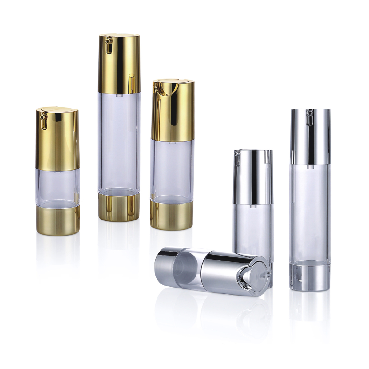 15ml 30ml 50ml Alúmanam Coitianta U-Type Lotion Lotion Buidéal Óir Trédhearcach Trédhearcach Preas Buidéal Lógó Buidéal Ar fáil L05