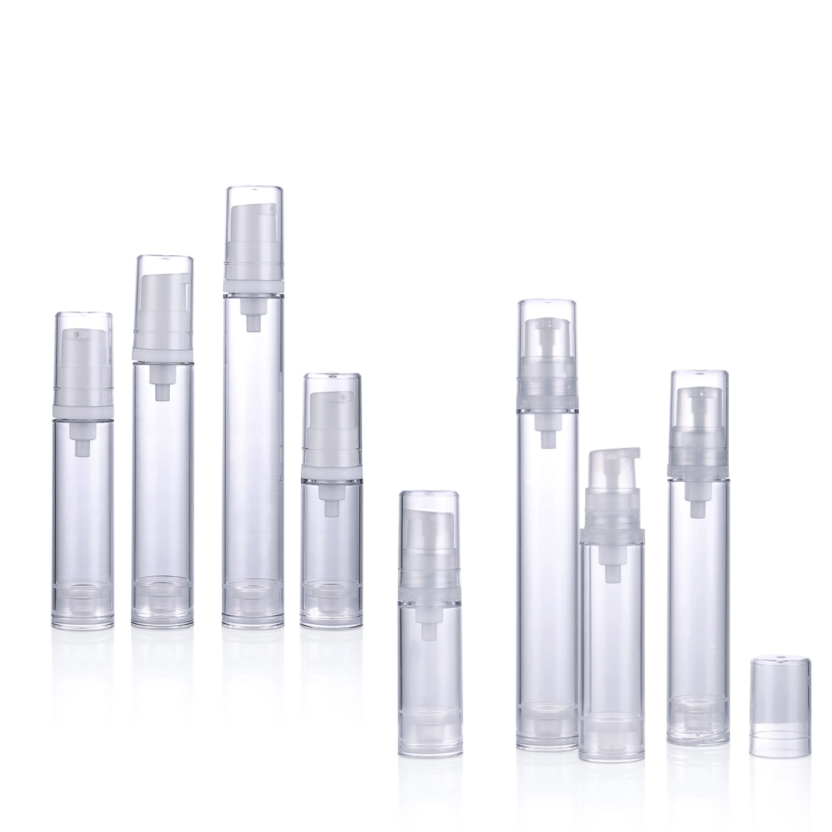 5ml 10ml 12ml 15ml sorcóir PP trédhearcach caidéil gan aer buidéal buidéal ceo cosmaideach spraeála spraeála spraeála fleascán folúis L12