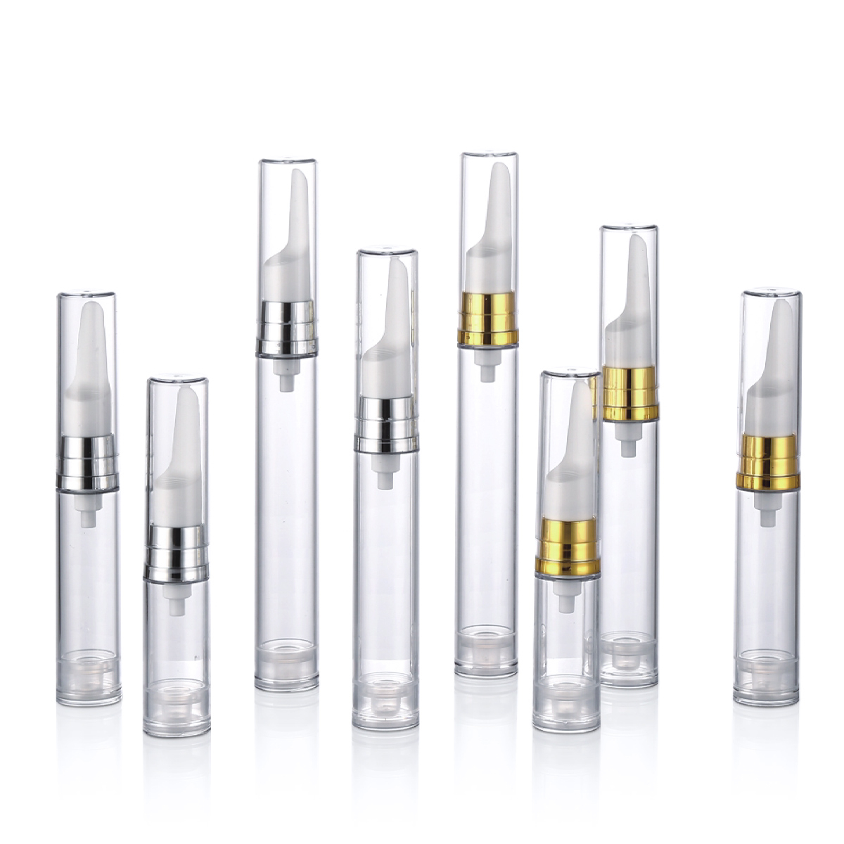 5ml 10ml 12ml 15ml pacáistiú folamh pacáistithe caidéal eibleachta uachtar súl buidéal gan aer y01