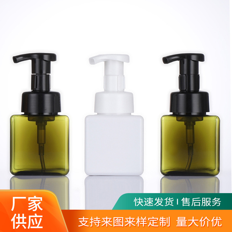 Buidéal plaisteach cearnógach saincheaptha 100ml Preas Preas Lámh Sanitizer Buidéal Caidéal Foam Foam Buidéal ar leith